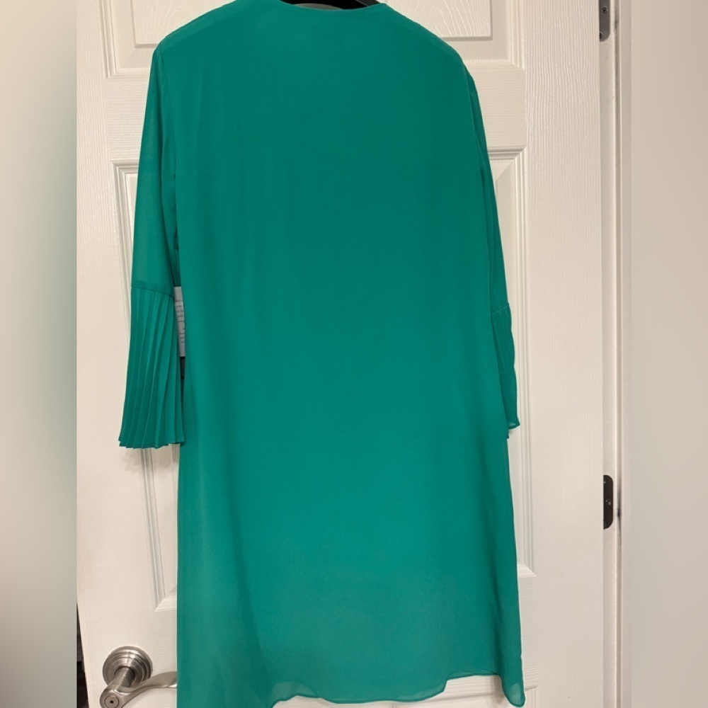 New - Vince Camuto Teal Long Sleeve Dress - Picture 3 of 6